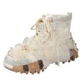 thumbnail image 7 of High Top Sneakers for Women Rhinestone Glitter Platform Shoes Fashion Non Slip Sparkly Casual Athletic Footwear Daily Party Wear White Size 6, 7 of 7
