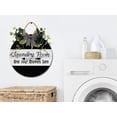 thumbnail image 3 of Laundry Room Sign Front Door Porch Decorations, Round Rustic Wood Hanging Sign for Farmhouse Porch Outdoor Home Holiday Front Door Sign Decor, 3 of 6
