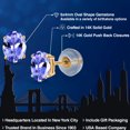 thumbnail image 2 of Gem Stone King 14K Yellow Gold Blue Tanzanite Stud Earrings for Women | 0.90 Cttw | Gemstone December Birthstone | Oval 6X4MM, 2 of 6