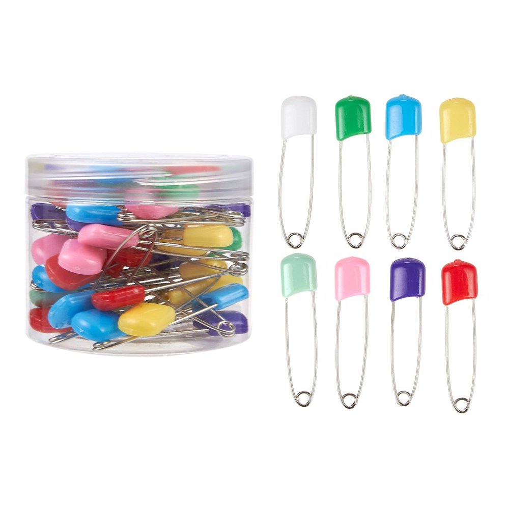 50PCS 2" Safety Pins Colored Bulk Large Size 2 Baby Safe Diaper Pins