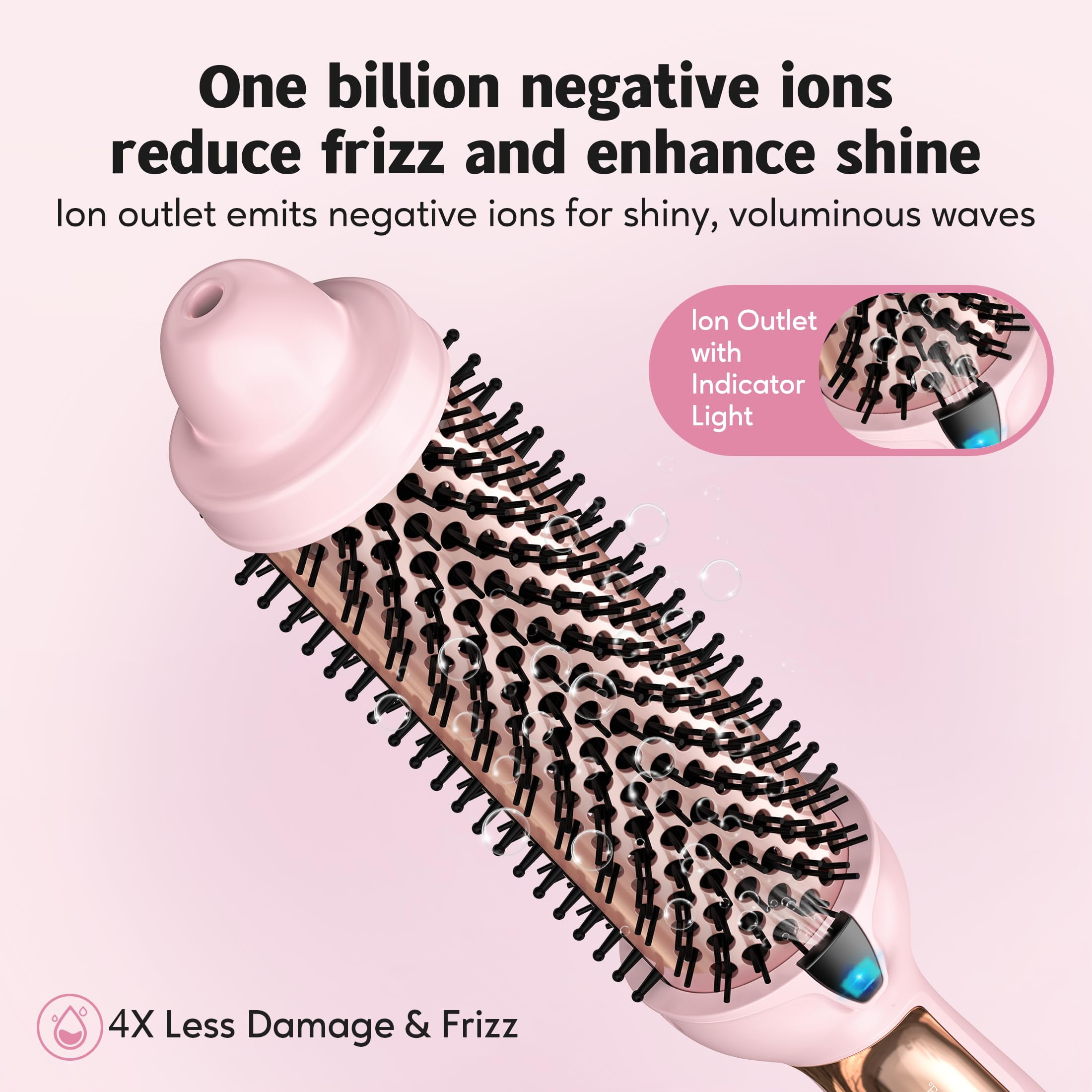 FARERY Thermal Brush 1.5" Long Barrel Hot Curling Wand, Heated Round Brush for Big Bouncy Curls