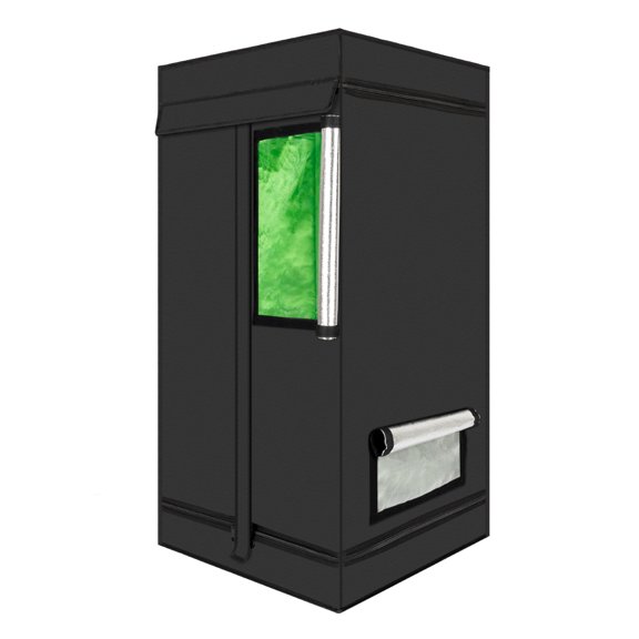 60x60x120cm Hydroponic Grow Tent w/Window, Dismountable, Green/Black - Indoor Plant Growing