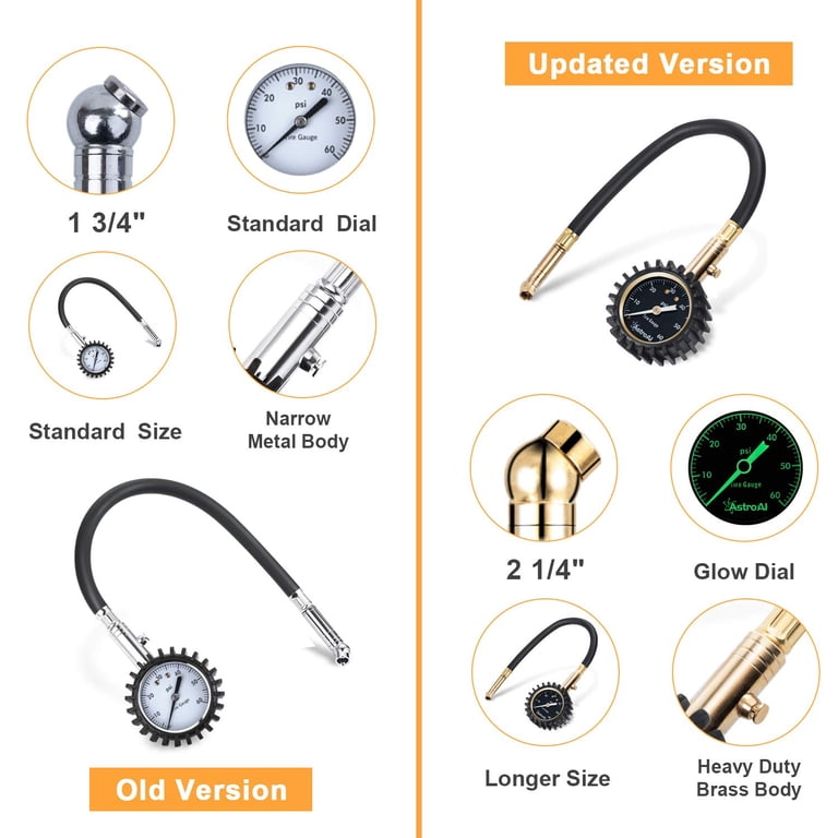 AstroAI Analog Tire Pressure Gauge, 60 PSI with Relief Valve photo 7