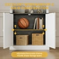 thumbnail image 4 of BeesClover 71'' Tall Bookcase, White Bookshelf Organizer with LED Lights, Free-Standing Library Bookshelf with 5-Tier Storage Shelves & Cabinet for Living Room, 4 of 8