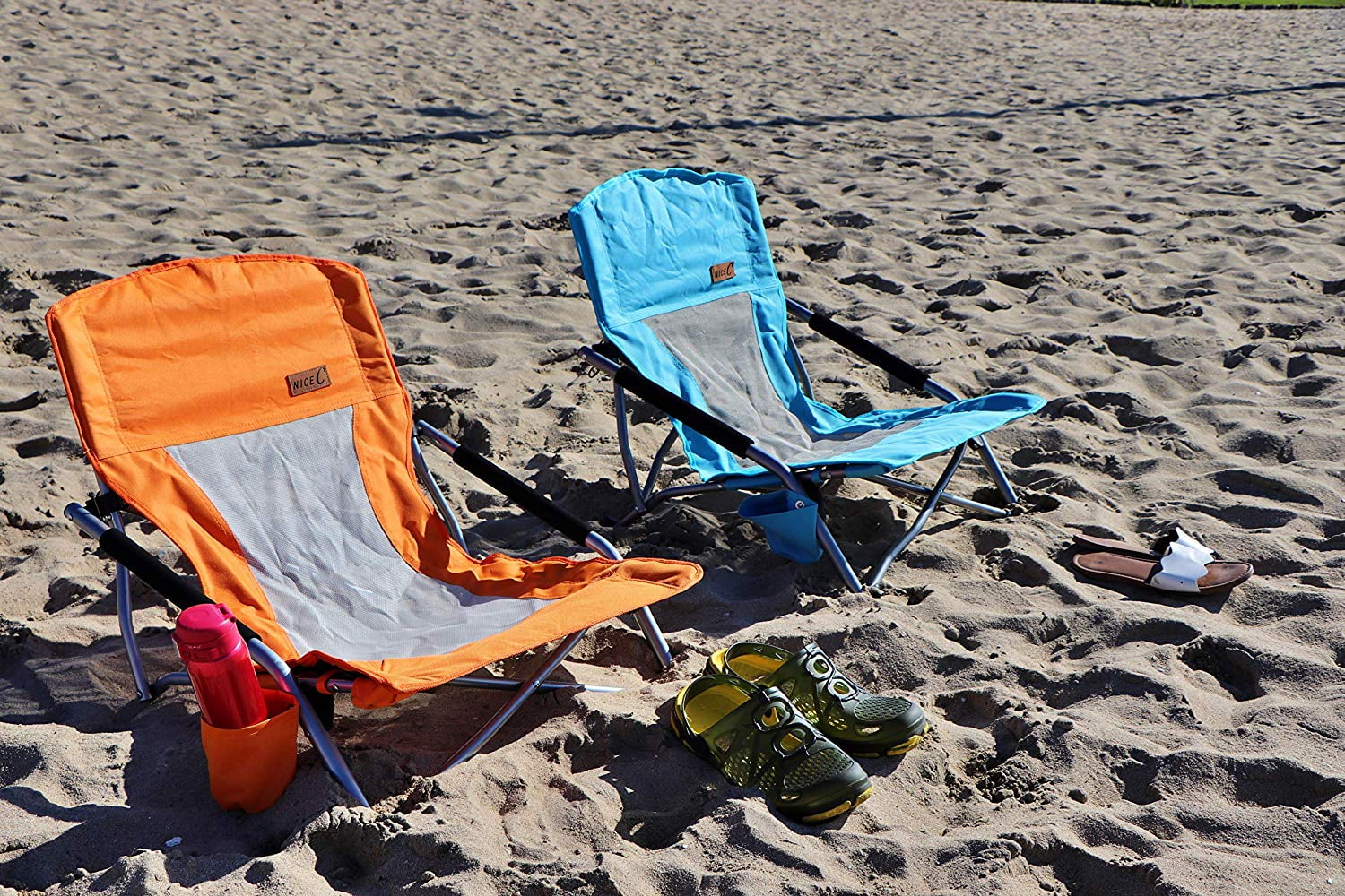 Nice C Low Beach Camping Folding Chair Ultralight Backpacking Chair With Cup Holder Carry Bag Compact Heavy Duty Outdoor Indoor 1 Pack Of Orange Walmart Com Walmart Com