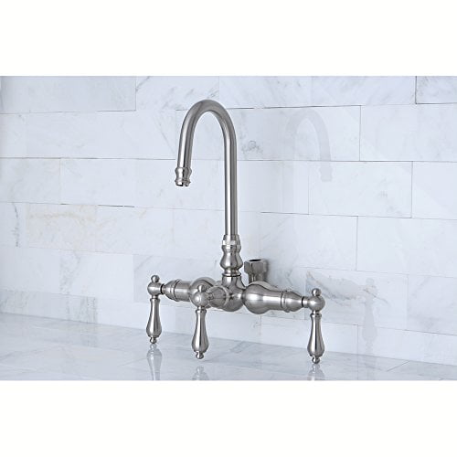 Kingston Brass Vintage Goose Neck Faucet with Back Outlet & Diverter