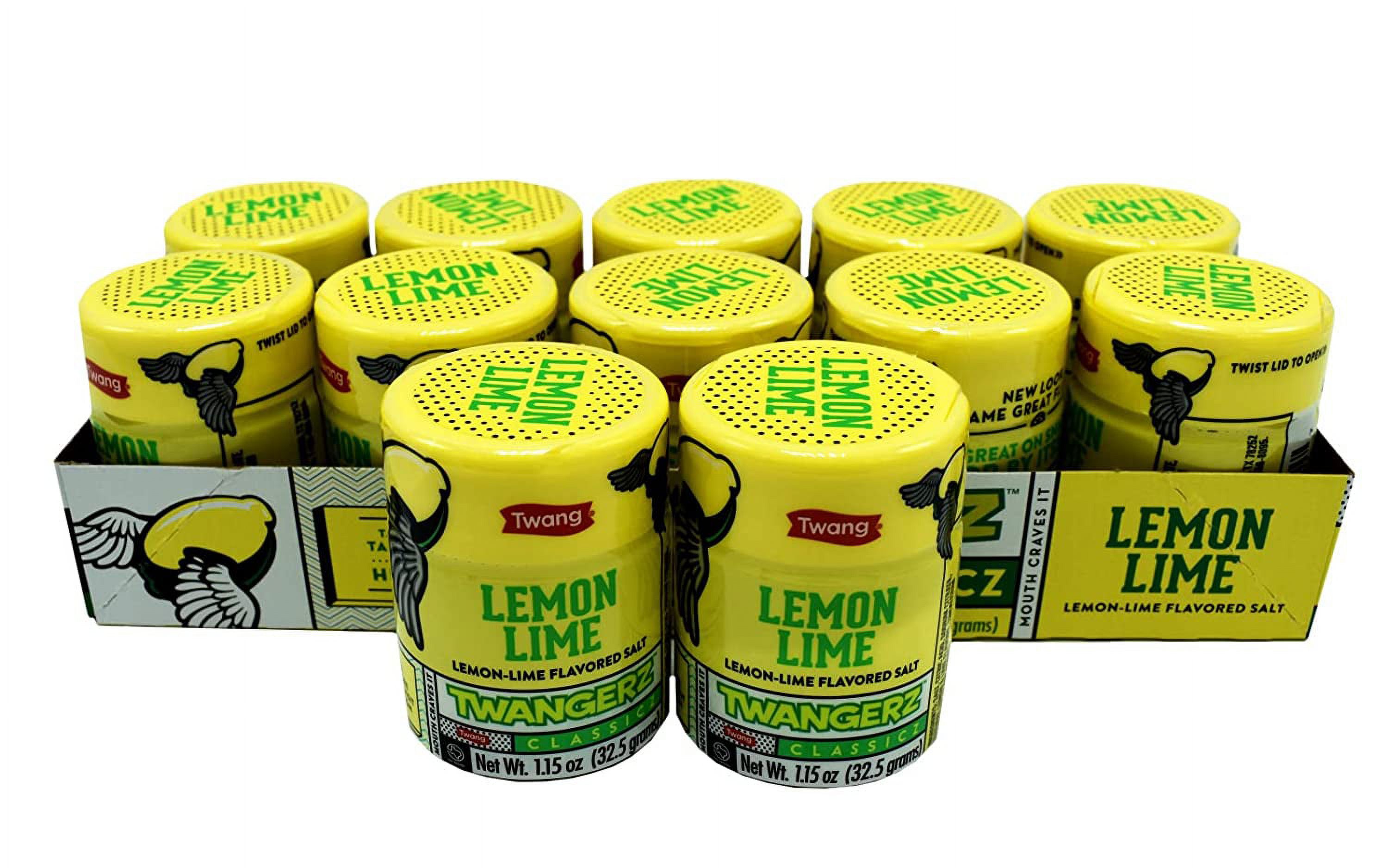 Twang Twangerz Lemon-Lime Flavored Salt Snack Topping, 1.15 oz. Bottles (Pack of 12)
