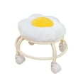 thumbnail image 3 of Siège Bas à Roulettes Tabouret Pivotant à 360 Degrés Tabouret Roulant Roues Robustes Blanc, 3 of 9