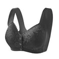 thumbnail image 2 of HomeDM Womens Front Closure Bras, Wireless Tshirt Bras No Underwire Full Coverage Push Up Seamless Everyday Bras, Black, 36B-C, 2 of 3