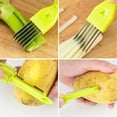 thumbnail image 5 of Vegetable Chopper Slicer with Stainless Steel Blades | Multi-Purpose Garlic Scallion Cutter | Grater Skin Peeler | Ergonomic Handle | Rust Resistant | Quick Food Prep Tool | 1 Pack, 5 of 5