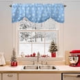 thumbnail image 2 of Christmas Snowflake Tie Up Valances Curtain, Winter Simple Light Blue Gradient Bottom Adjustable Rod Pocket Short Window Treatment Tie Up Curtains Valances for Kitchen Living Room Bathroom 54x18 In, 2 of 9