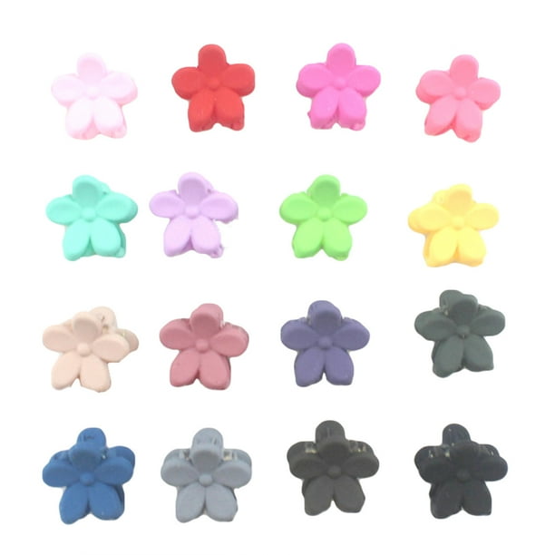 30 mini pinzas para el pelo con forma de pata, flor, accesorios para el flequillo infantil (colores variados)