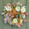 thumbnail image 4 of BOBOMOTI 16 Inch Farmhouse Highland Cow Wreath 2025 New Spring Wreaths for Front Door Decorations, 4 of 6
