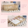 thumbnail image 4 of Bellemave Full Size Platform Bed Frame with Storage Drawers and Fence Guardrails Convertible Full Daybed and Floor Bed for Teens (Full, Natural), 4 of 11
