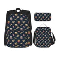 thumbnail image 1 of Disketp Fast Food Mochila Estampada de Gran Capacidad con Lonchera y Estuche, Set de 3 Piezas para Estudiantes, 1 of 7