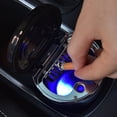 thumbnail image 3 of Walbest Car Ashtray, Smokeless Vehicle Ashtray Ash Stainless Auto Car Ashtray with Lid & Blue LED Light Indicator for Car Cup Holder, Home, Office, 3 of 5