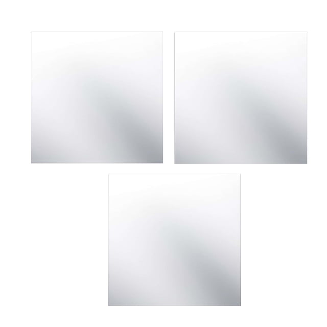 Injueey Paquete de 3 adhesivos para pared de espejo, autoadhesivo de superficie lisa de plástico DIY con cuadrado de alta viscosidad para cocina, Decoración del hogar Injueey HA011929-00