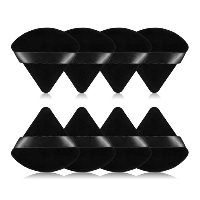 Esponjas de maquillaje RAREIUS, borla triangular para polvo x8, ultrasuaves