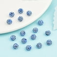 thumbnail image 5 of Polymer Clay Rhinestone Beads Pave Disco Ball Beads Grade A Half Drilled Round Light Sapphire PP9(1.5.~1.6mm) 6mm Hole: 1.2mm, 5 of 5