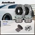 thumbnail image 3 of AutoShack Front Vented Drilled & Slotted E-Coated Brake Rotors + Ceramic Pads + Calipers 8-PC Brake Kit Replacement for 2009-2012 Hyundai Elantra ShadowGuard 11.02" (280 mm), 3 of 5
