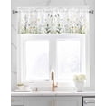 thumbnail image 2 of Elegant Spring Floral Kitchen Valances for Windows Farmhouse Linen Window Valance Curtain for Living Room Window Treatment Pastoral Summer Botanical Valance Rod Pocket Topper Drape, 42 x 18 Inch, 2 of 6