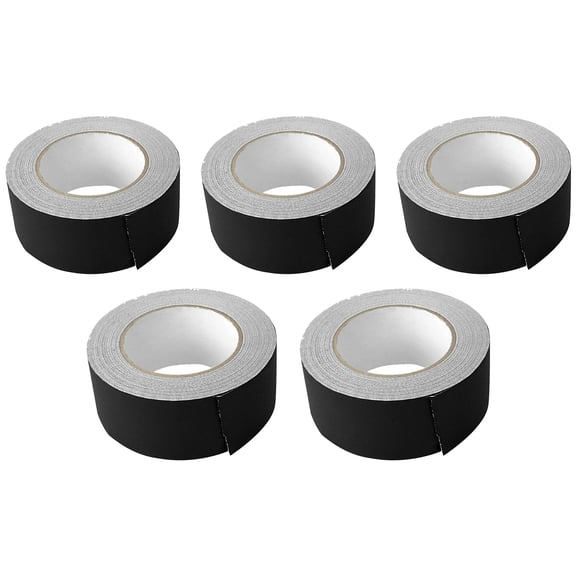 (5) Rolls Rockville Pro Audio/Stage Wire ROCK GAFF Black Gaffers Tape 2"x100 Ft