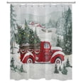 thumbnail image 2 of HVEST Christmas Shower Curtain, Retro Farmhouse Red Truck and Christmas tree in Snow Bathroom Shower Curtain Polyester Fabric Decor Curtain with Hooks, 60X72 inch, 2 of 6