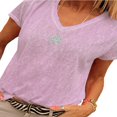 thumbnail image 1 of Womens Plus Size Short Sleeve V-Neck Tops, 1 of 2