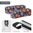 thumbnail image 4 of Cauagu Leaves Flower Print Leather Pencil Pen Case - Stationery Bag Portable Stationery Bag Big Capacity Pencil Pouch Cosmetic Organizer Bag for Men & Women, 4 of 7