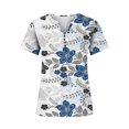 thumbnail image 5 of Blusas para las Mujeres Casual Botón de Color Sólido Cuello Redondo Superior, Cómoda Blusa de Moda de Manga Corta, 5 of 5