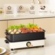 thumbnail image 2 of Olla de cocción lenta de gran capacidad antiadherente con tapa, sartén eléctrica 2 en 1 de 1400 W para parrilla y olla caliente con bolsa de transporte, cocina con temperatura ajustable (blanco), 2 of 5