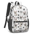 thumbnail image 2 of French Bulldog and Dog Paw Print 17" School Backpacks for Teens,Waterproof Oxford Fabric,S-Shape Padded Straps for School,Travel,Hiking,Camping, 2 of 6