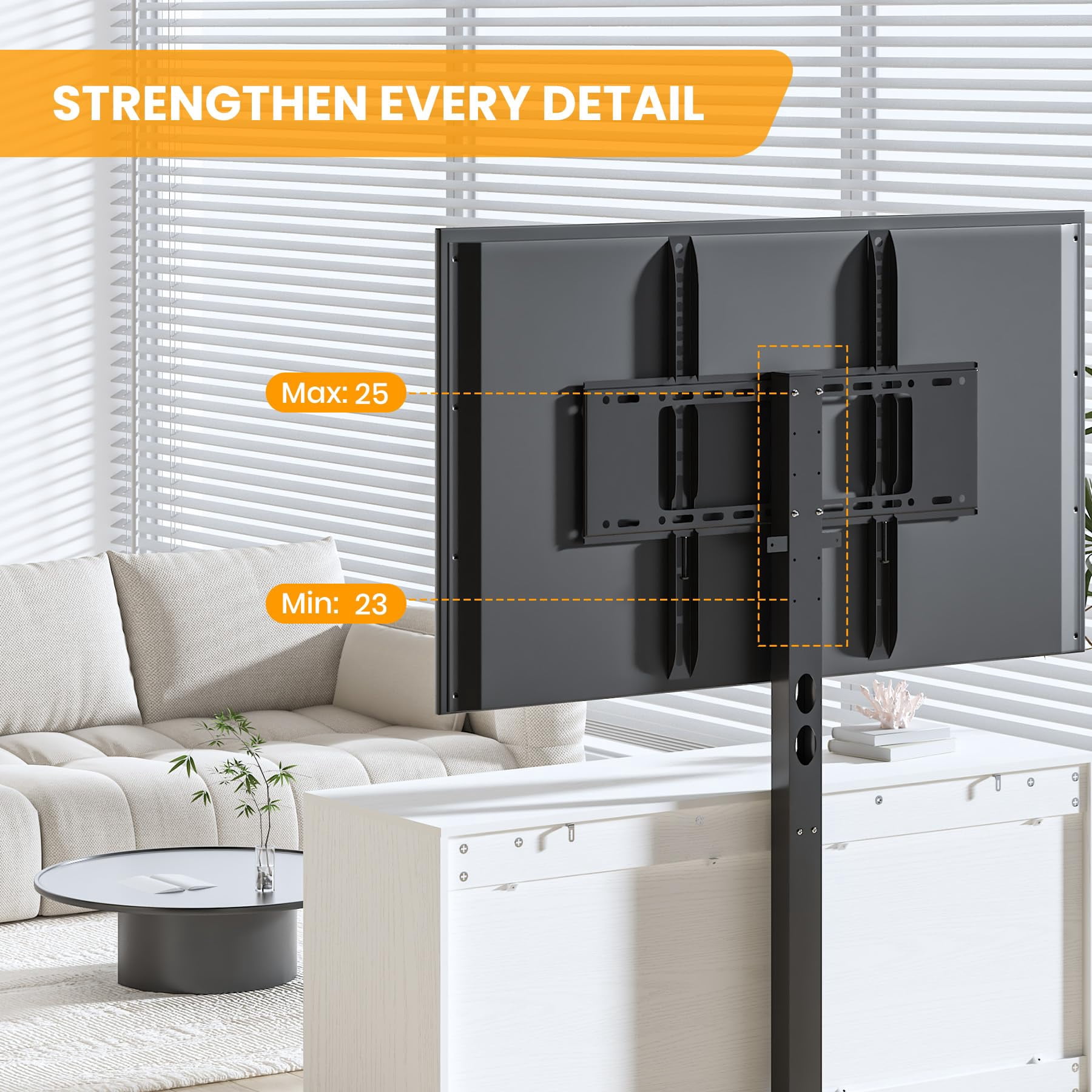 TV Stand with Mount & 4 Drawers, Wooden Entertainment Center for TVs Up to 80 Inch, Adjustable Media Console Table for Living Room Bedroom, White