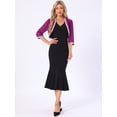 thumbnail image 3 of DARING DIVA Women's Sequin Beaded Open Front Evening Shrug XL Purple, 3 of 6