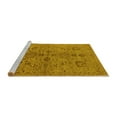 thumbnail image 2 of Ahgly Company Machine Washable Indoor Round Oriental Yellow Industrial Area Rugs, 6' Round, 2 of 4
