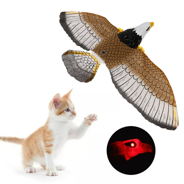 Juguete Interactivo Para Gatos, Juguete Realista Con Forma De águila, Luz De Sonido, Juguete Automático Para Gatitos Y Pájaros Para Puerta, Pared Y Techo