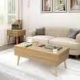 RichYa Raised Small Coffee Table with 2Way Lift Top and Storage
