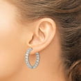thumbnail image 3 of Primal Silver Sterling Silver Rhodium-plated Cubic Zirconia In and Out Hinged Hoop Earrings, 3 of 4