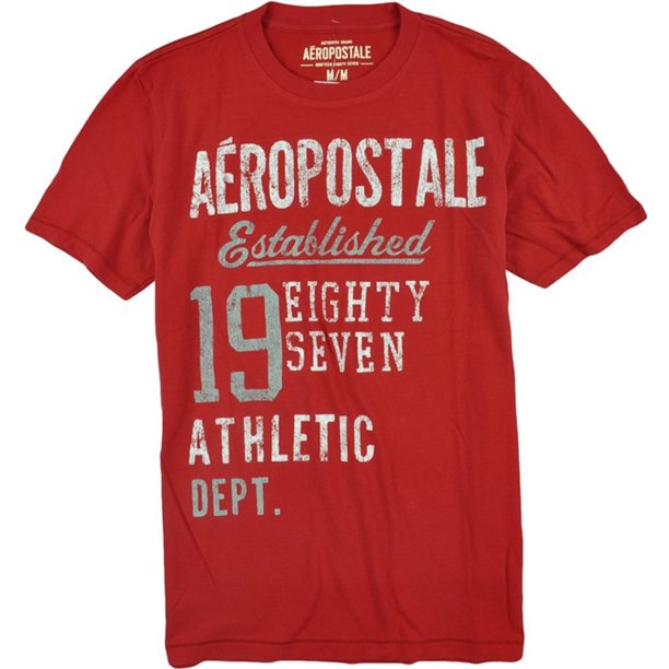 Aeropostale Athletic Dept Weathered Graphic playera para hombre, rojo, grande