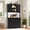 Black, variant on Haverchair 71" Kitchen Pantry Storage Cabinet, Farmhouse Hutch Cabinet with Microwave Stand, Tall Food Pantry Cabinets w/2 Drawers & 6 Hooks, Charging Station, Storage Cabinets for Dining Room