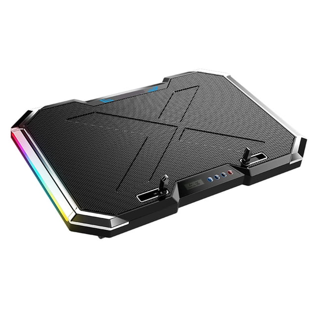 Tapis de Refroidissement pour Ordinateur Portable RGB LED 7 Vitesses Réglables Support Ventilé