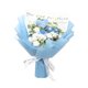 thumbnail image 2 of Ramo de flores de crochet, flor artificial de flores artificiales hechas a mano decoración del hogar tejido de amor para el aniversario Día de la Flores azules, 2 of 8