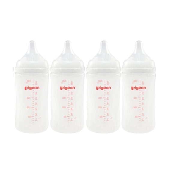 Pack 4 Biberones Pigeon Softouch 240ml/8oz Anticolicos 3m+