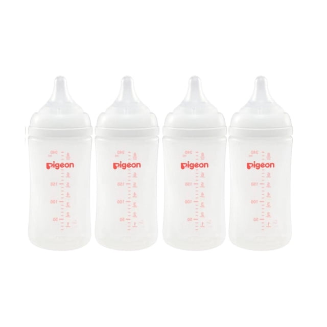 Pack 4 Biberones Pigeon Softouch 240ml/8oz Anticolicos 3m+