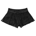 thumbnail image 6 of Conairie Women Swim Shorts Lace High Waisted Tummy Control Bathing Suit Breathable Ruched Scrunch Swimsuit Bottom Black L, 6 of 7