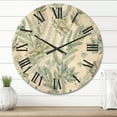 thumbnail image 2 of Designart 'Floral Seamless Pattern Succulents and Ferns Thorns' Farmhouse Wood Wall Clock, 2 of 5