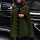 thumbnail image 1 of Capa de mujer, gabardina corta, elegante, con botones, para mujer, 1 of 6