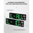thumbnail image 3 of Reloj de Pared Digital Grande Control Remoto Temperatura Fecha Semana Visualización Apagado Memoria Reloj de Mesa Alarmas Duales Montadas en la Pared, 3 of 8