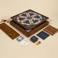 thumbnail image 3 of WS Game Company 3-in-1 Premium Game Collection: Scrabble, Trivial Pursuit, and Cribbage with Rotating Solid Wood Cabinet, 3 of 10