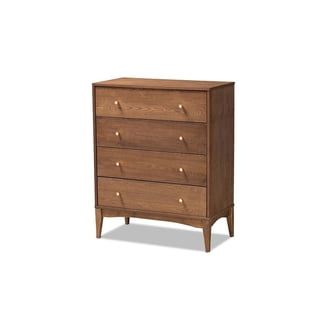 baxton studio landis mid-century modern 6-drawer dresser reviews Landis Wood 6 Drawer Dresser Ash Walnut/Gold